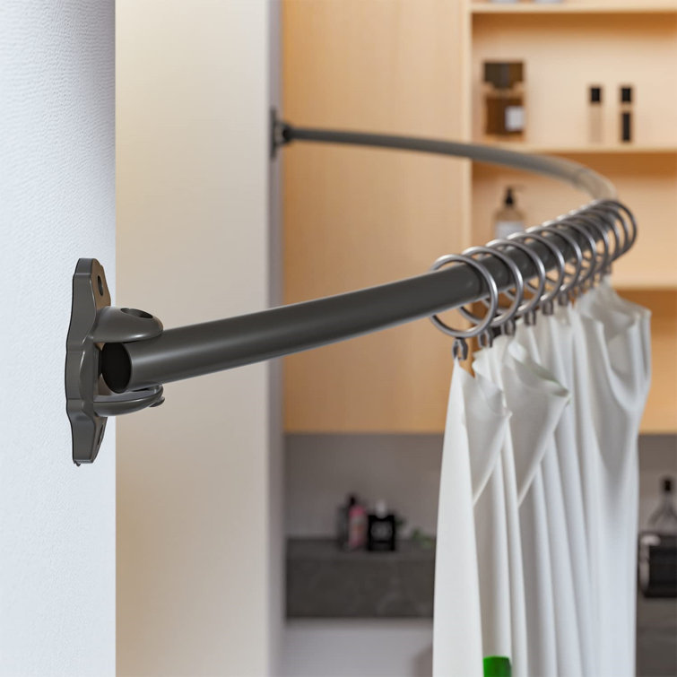 MooJ Curved Drill / Screw Shower Curtain Rod Wayfair Canada